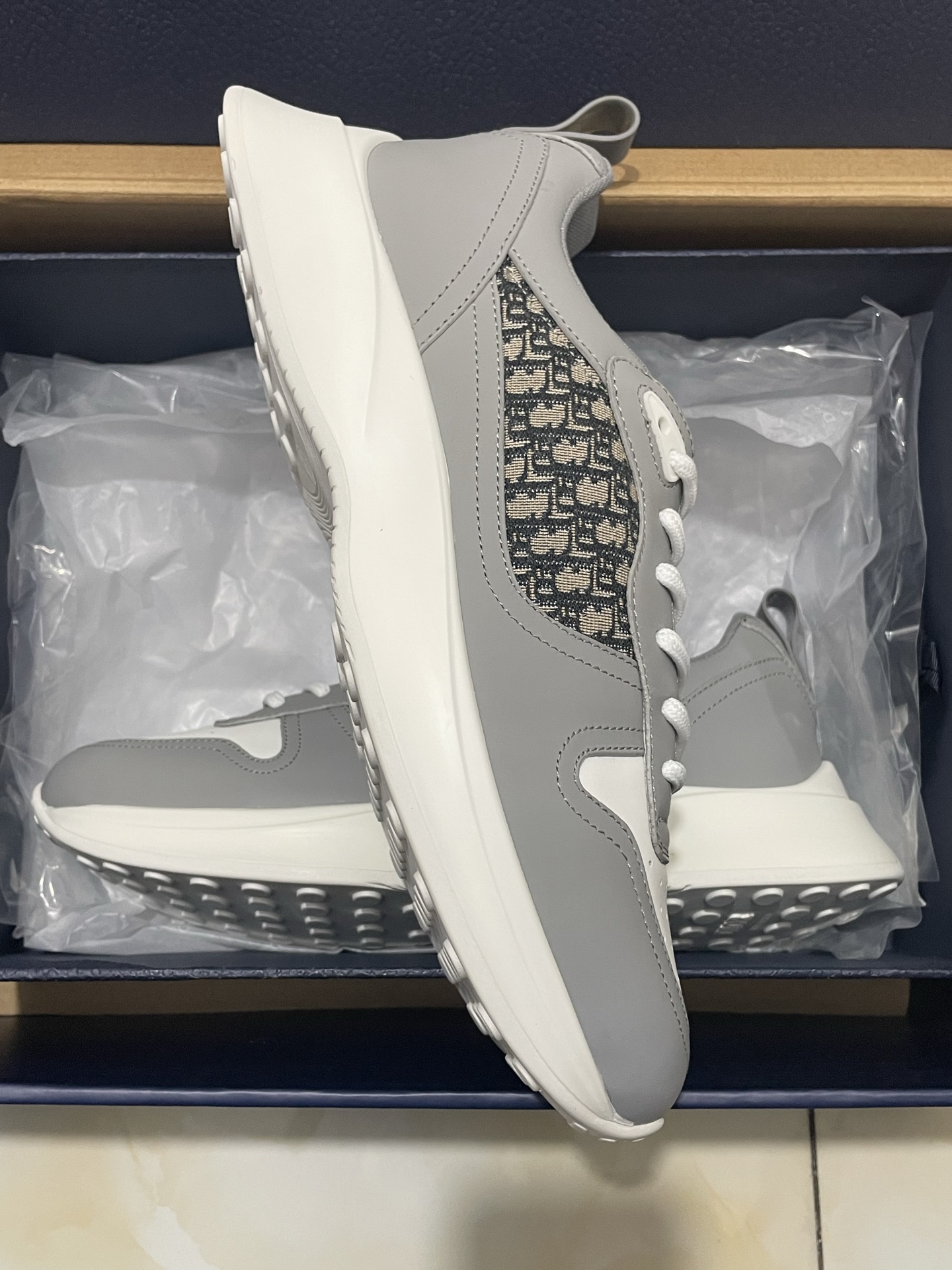 DIOR Monogram Paneled Leather Breathable Casual Sneakers