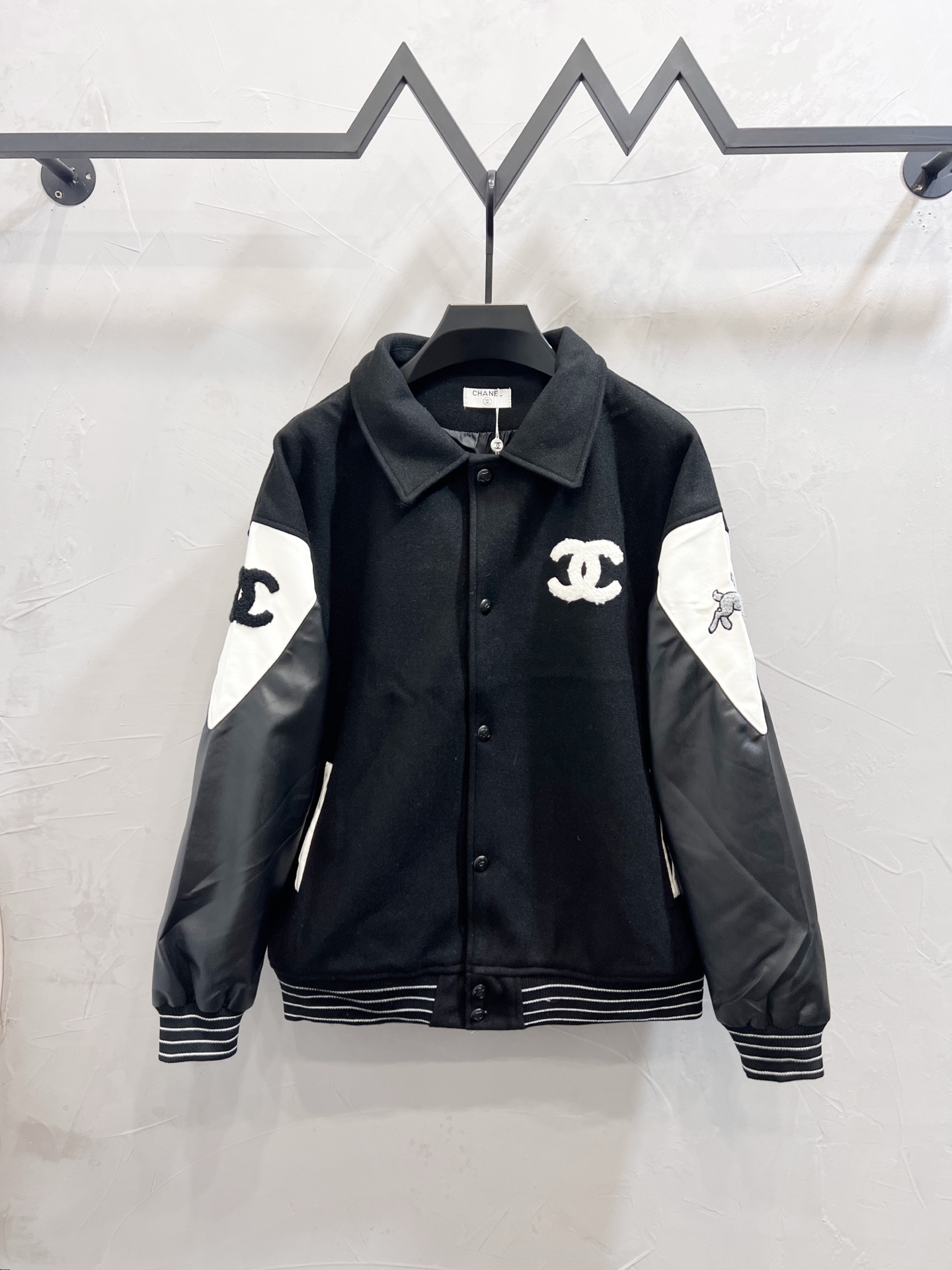 YC16 CHANEL - Paneled Embroidered Baseball Jacket