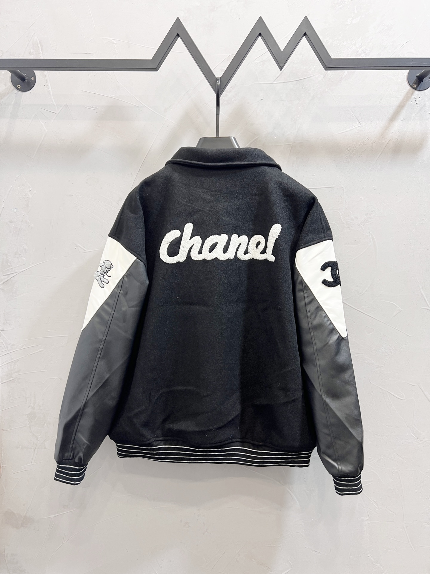 YC16 CHANEL - Paneled Embroidered Baseball Jacket