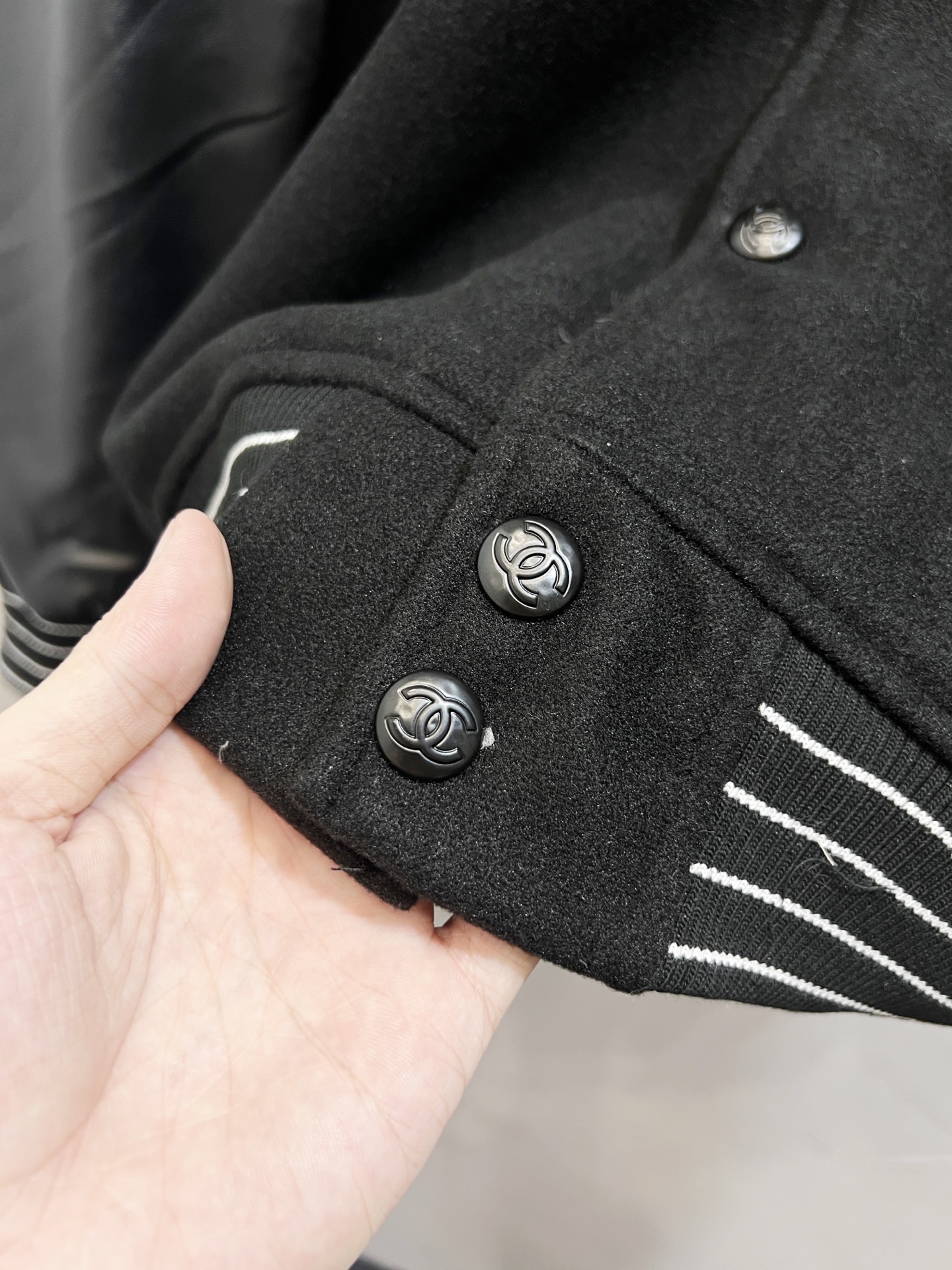 YC16 CHANEL - Paneled Embroidered Baseball Jacket