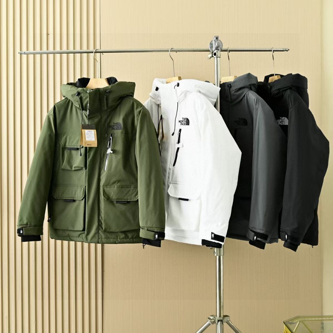 The North Face Multi-Pocket Cargo Cotton-Padded Jacket - Waterproof, Windproof, Hooded, Unisex