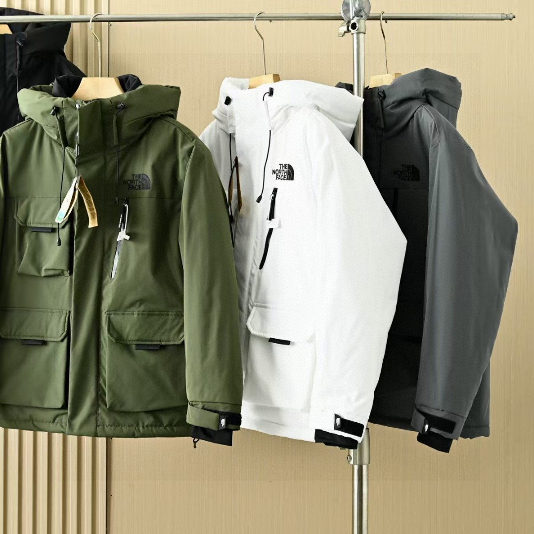 The North Face Multi-Pocket Cargo Cotton-Padded Jacket - Waterproof, Windproof, Hooded, Unisex