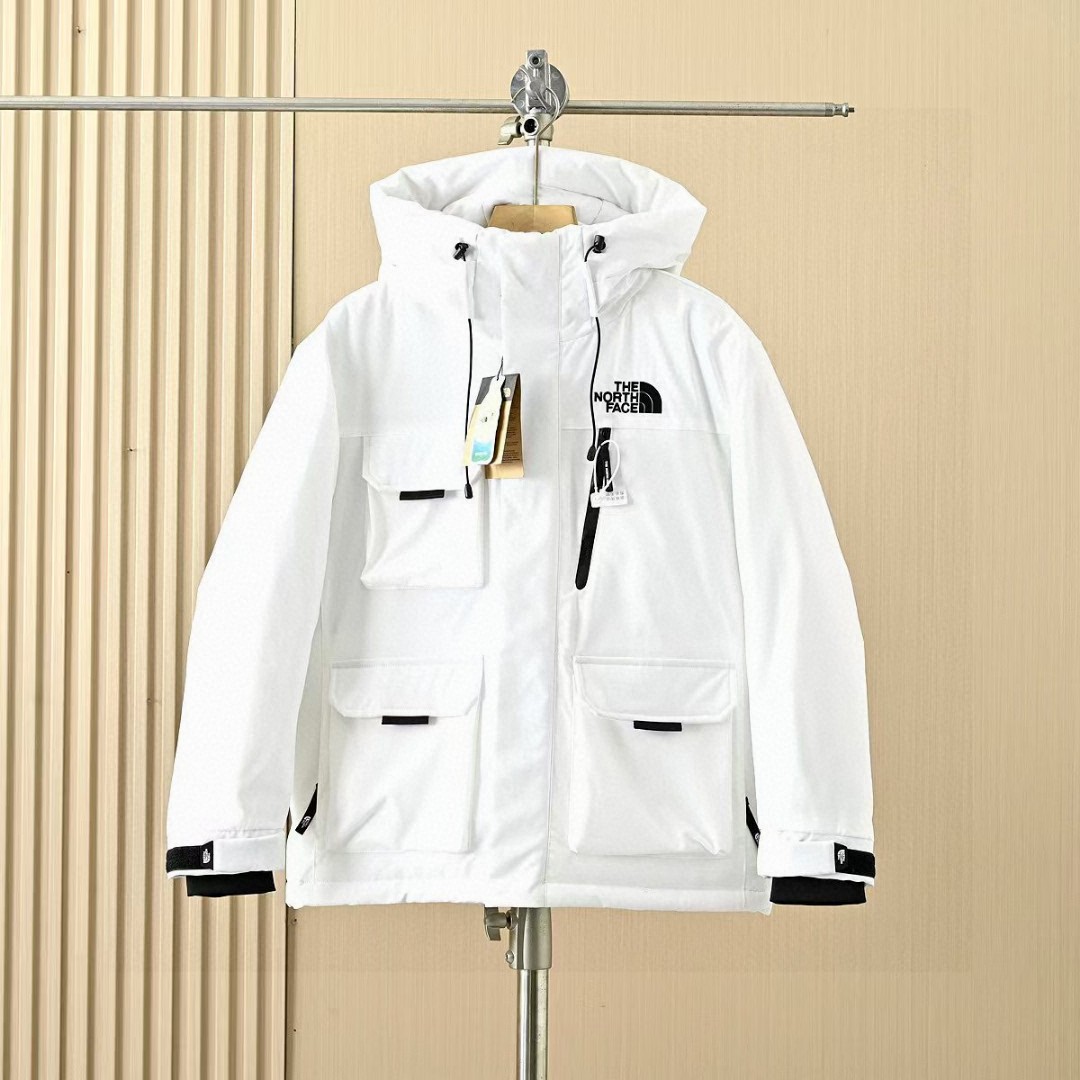 The North Face Multi-Pocket Cargo Cotton-Padded Jacket - Waterproof, Windproof, Hooded, Unisex