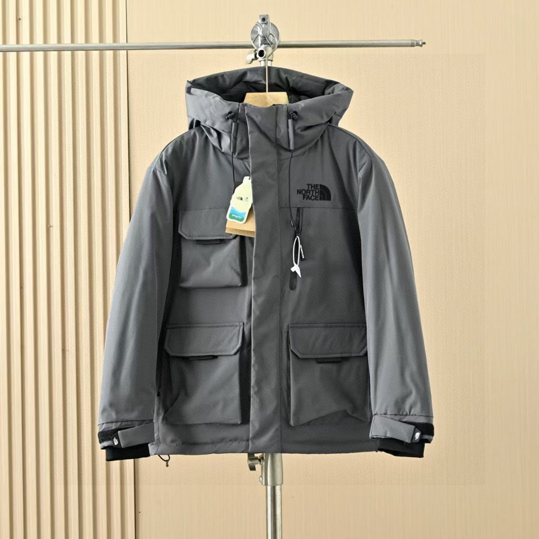 The North Face Multi-Pocket Cargo Cotton-Padded Jacket - Waterproof, Windproof, Hooded, Unisex