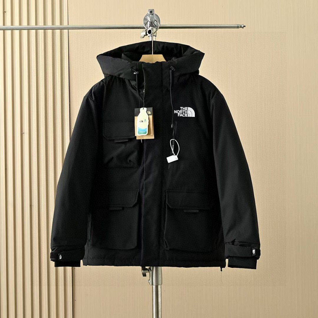 The North Face Multi-Pocket Cargo Cotton-Padded Jacket - Waterproof, Windproof, Hooded, Unisex