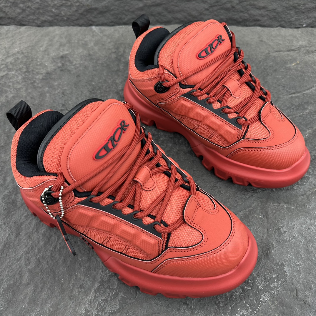DIOR Lewis Hamilton x Snow Sneaker Red Mesh Paneled Chunky Sole Casual Sneakers