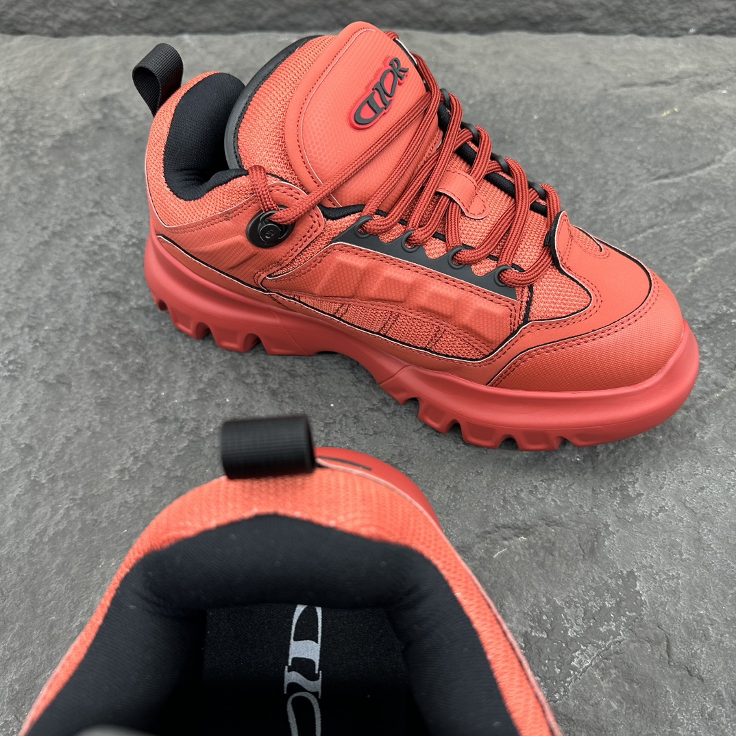 DIOR Lewis Hamilton x Snow Sneaker Red Mesh Paneled Chunky Sole Casual Sneakers