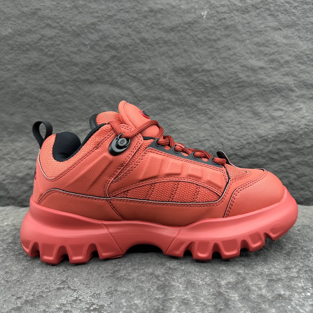 DIOR Lewis Hamilton x Snow Sneaker Red Mesh Paneled Chunky Sole Casual Sneakers