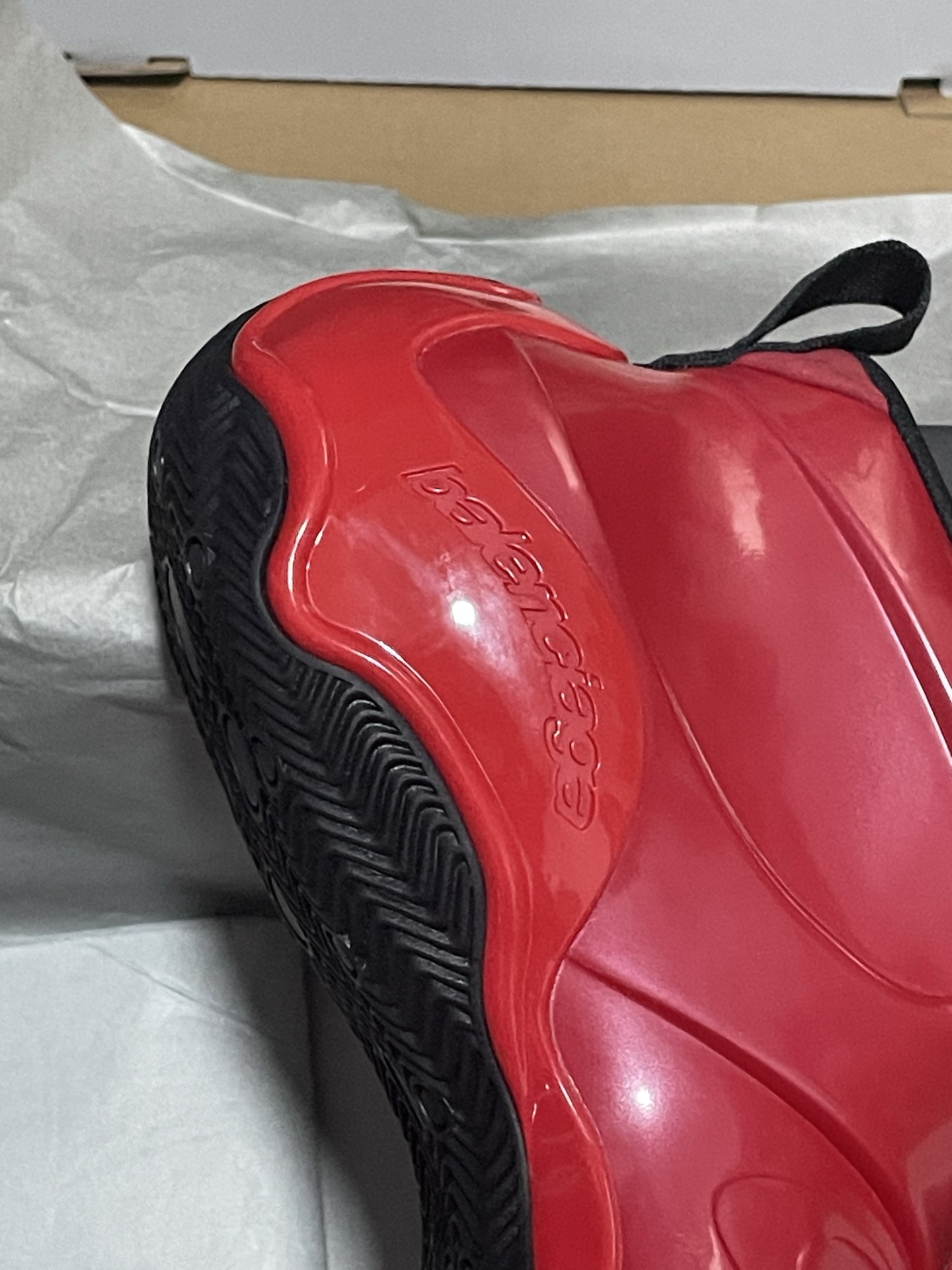 BALENCIAGA 2025 SS Patent Red Integrated Zipper High-Top Fashion Basketball Sneakers