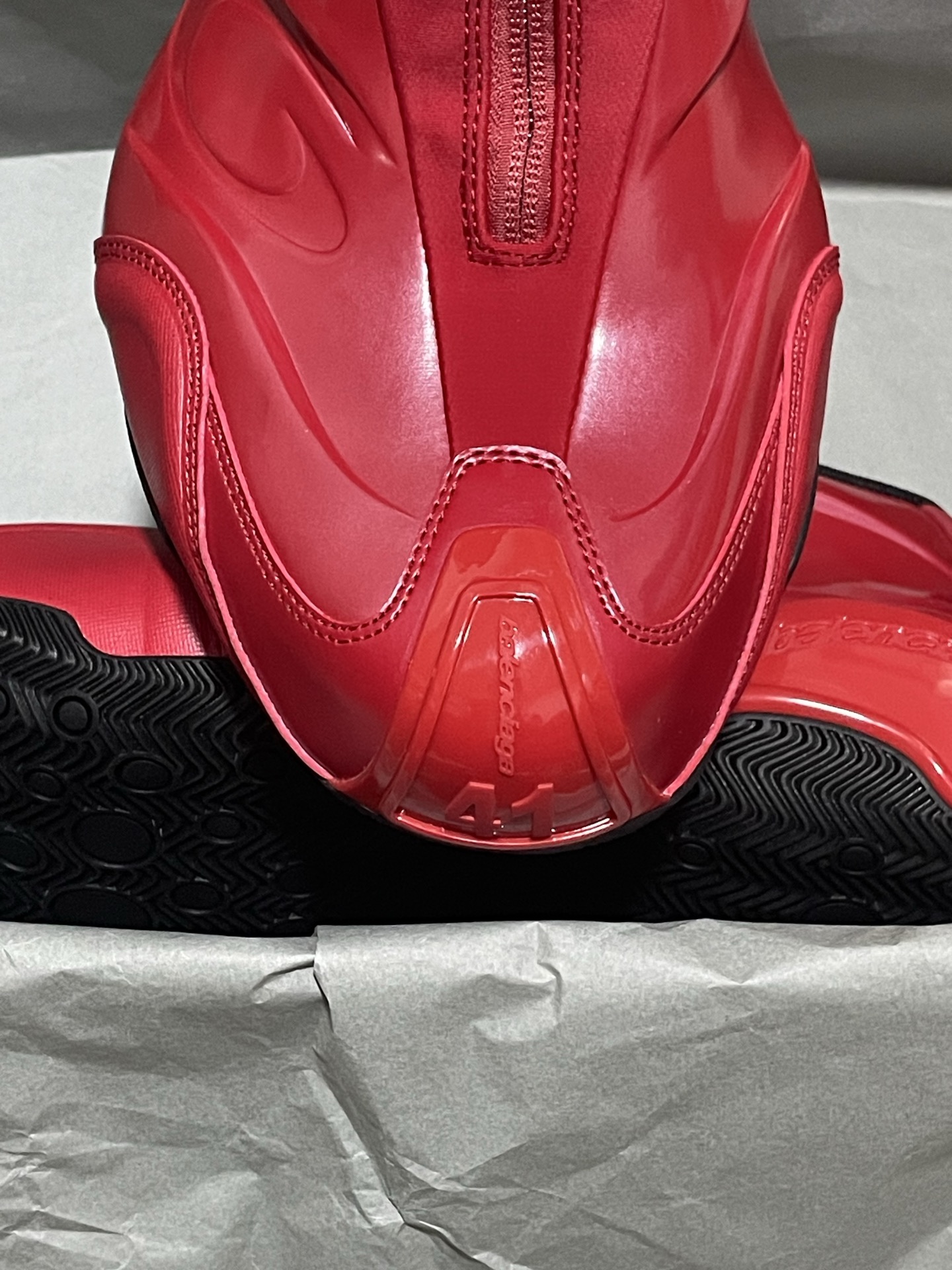 BALENCIAGA 2025 SS Patent Red Integrated Zipper High-Top Fashion Basketball Sneakers