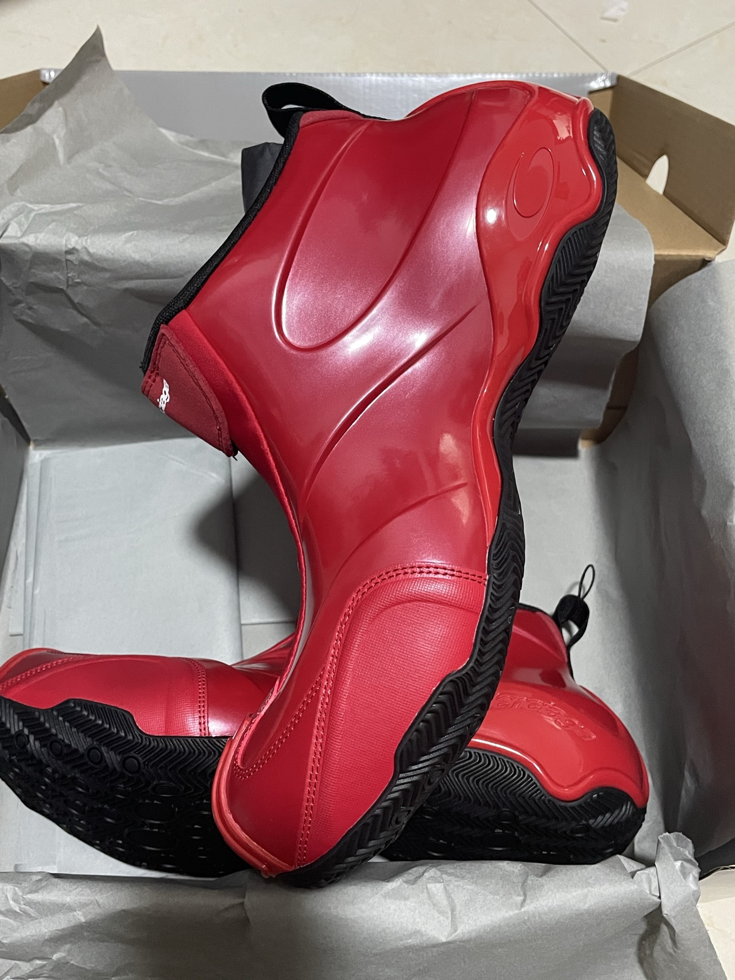 BALENCIAGA 2025 SS Patent Red Integrated Zipper High-Top Fashion Basketball Sneakers