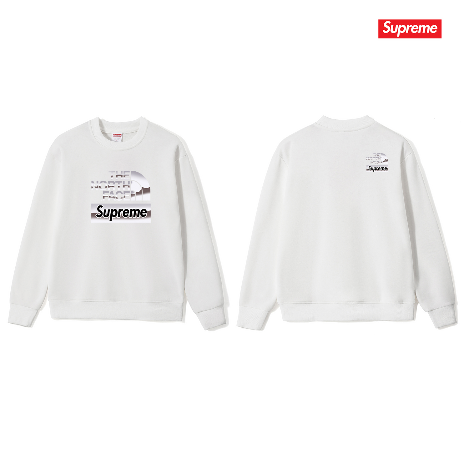 The North Face Crew Neck Sweatshirt - Soft Texture,Eco-Friendly Printed Design Unisex