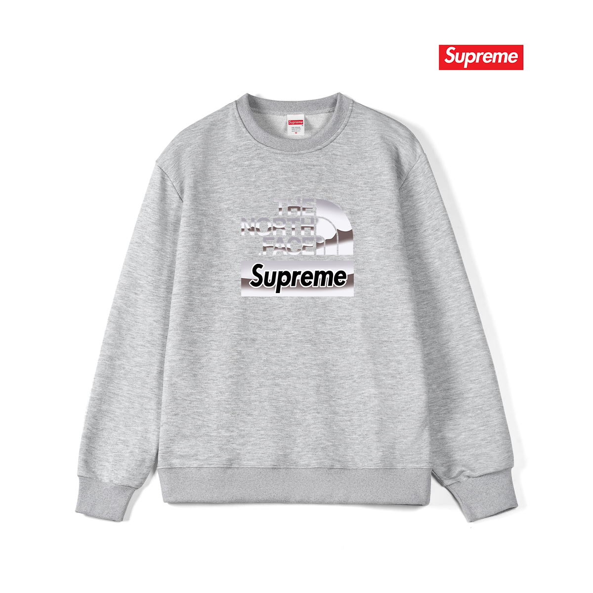 The North Face Crew Neck Sweatshirt - Soft Texture,Eco-Friendly Printed Design Unisex