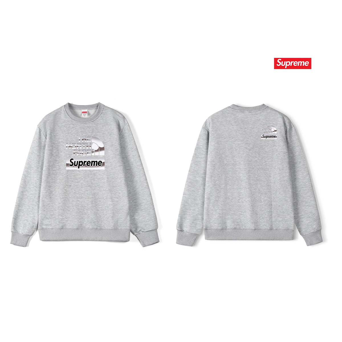 The North Face Crew Neck Sweatshirt - Soft Texture,Eco-Friendly Printed Design Unisex