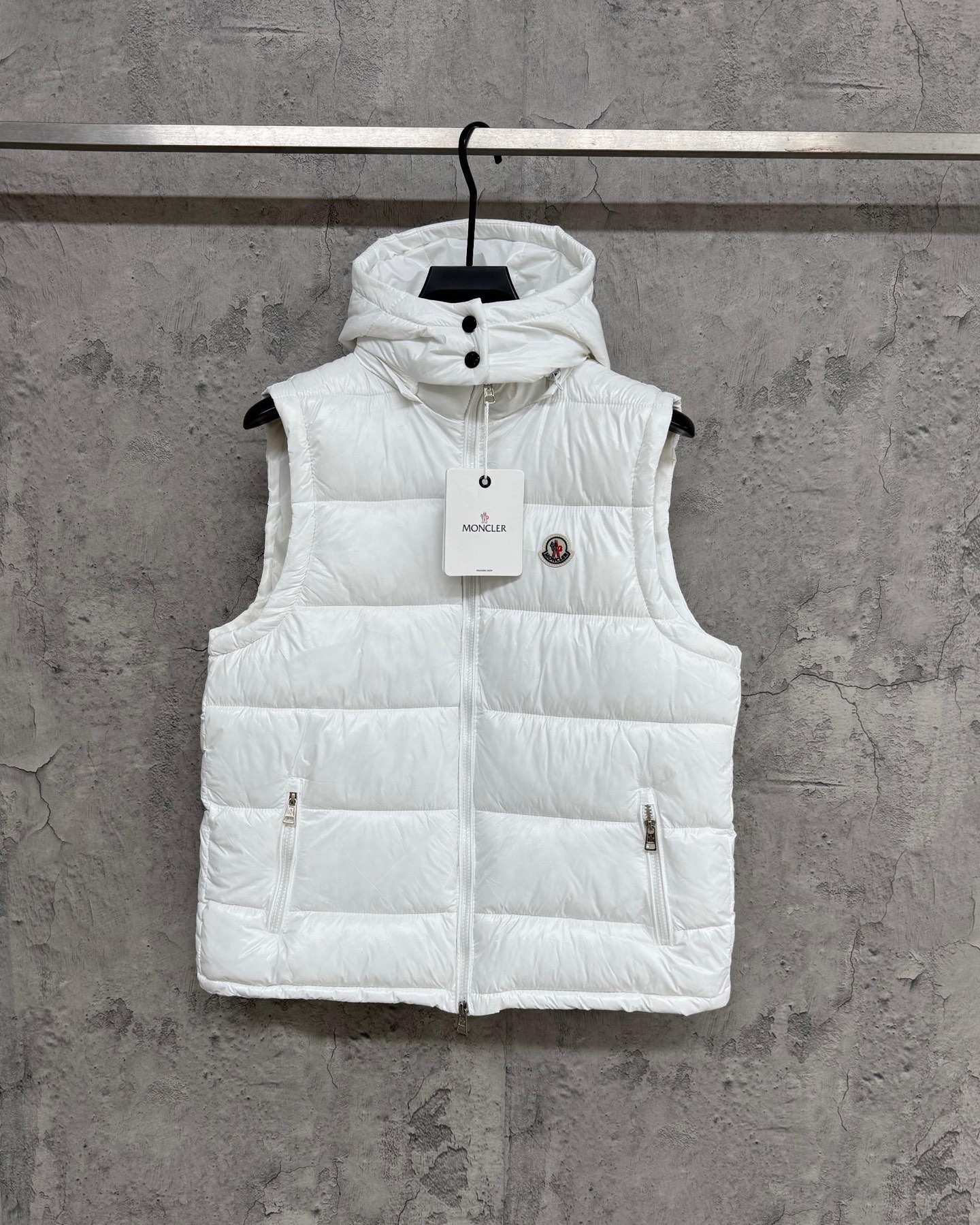 Moncler Maya Couples' Down Vest - Standing Collar, 90% Goose Down Filling, Polyamide Shell, Winter Warm
