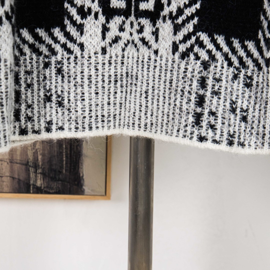 Givenchy Mohair Black and White Patchwork Logo Knit Sweater