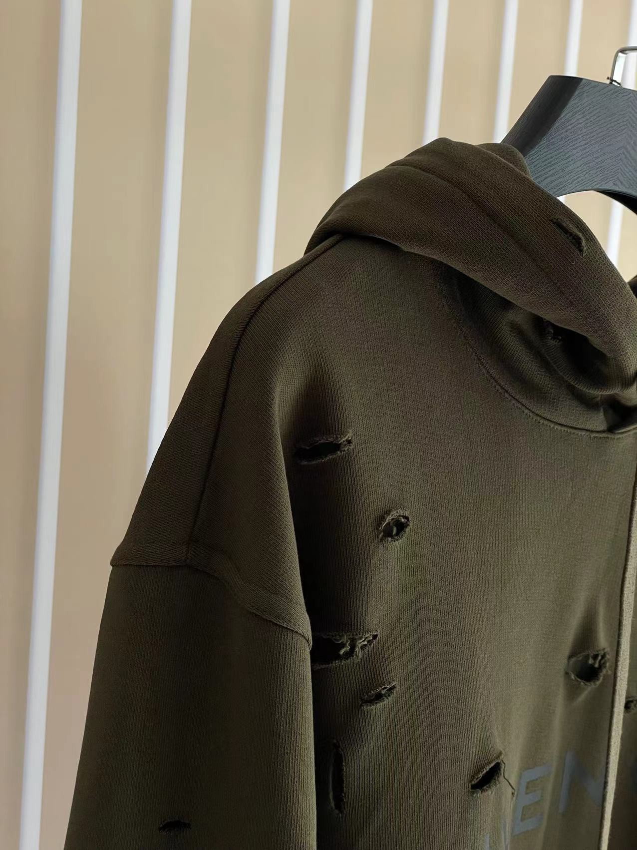 GIVENCHY Distressed Hole Relaxed Hoodie