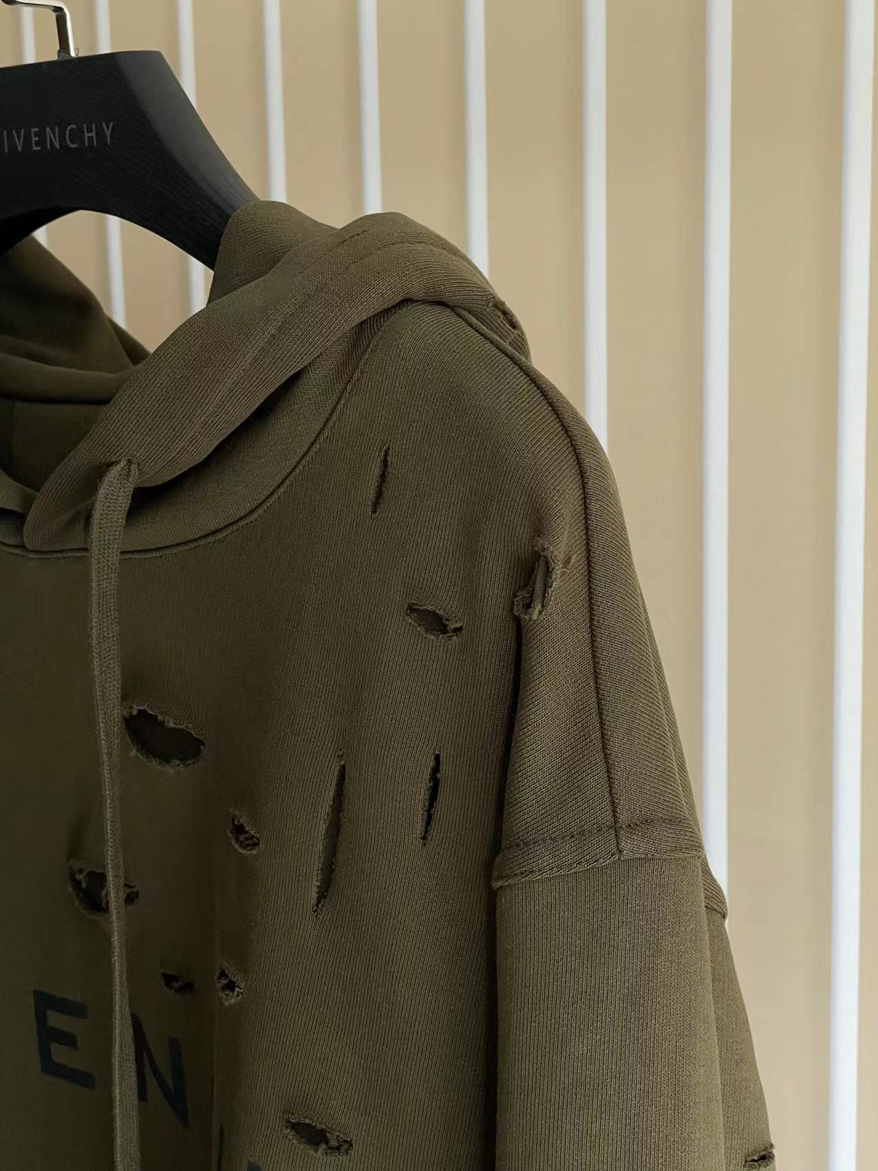 GIVENCHY Distressed Hole Relaxed Hoodie