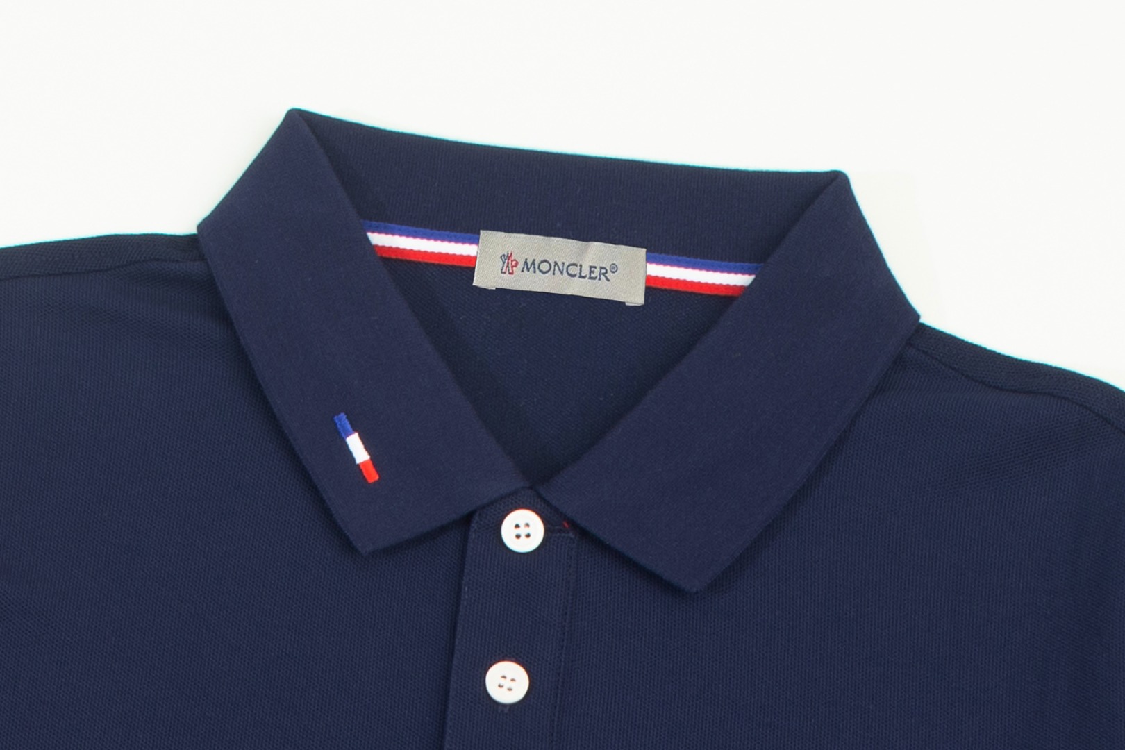 Moncler New Logo-Embroidered Lapel Long-Sleeve Polo Shirt