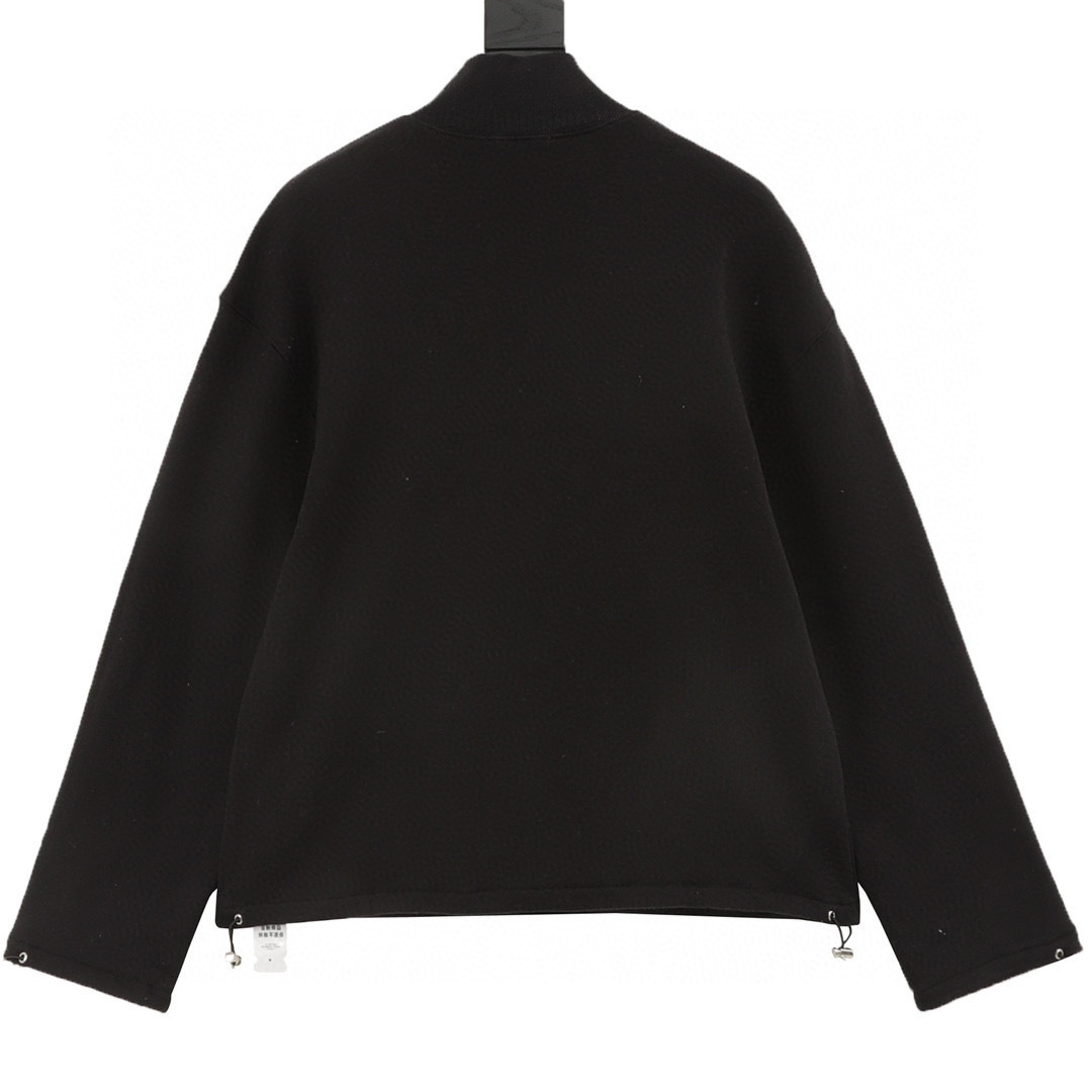 MIU MIU Letter Half-Zip Cashmere Turtleneck Sweatshirt