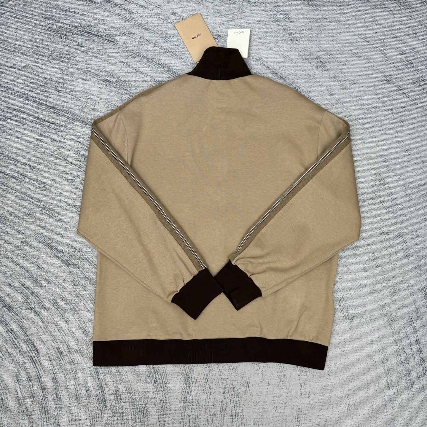 Miu Miu Plain Knit Zip-Up Sweatshirt