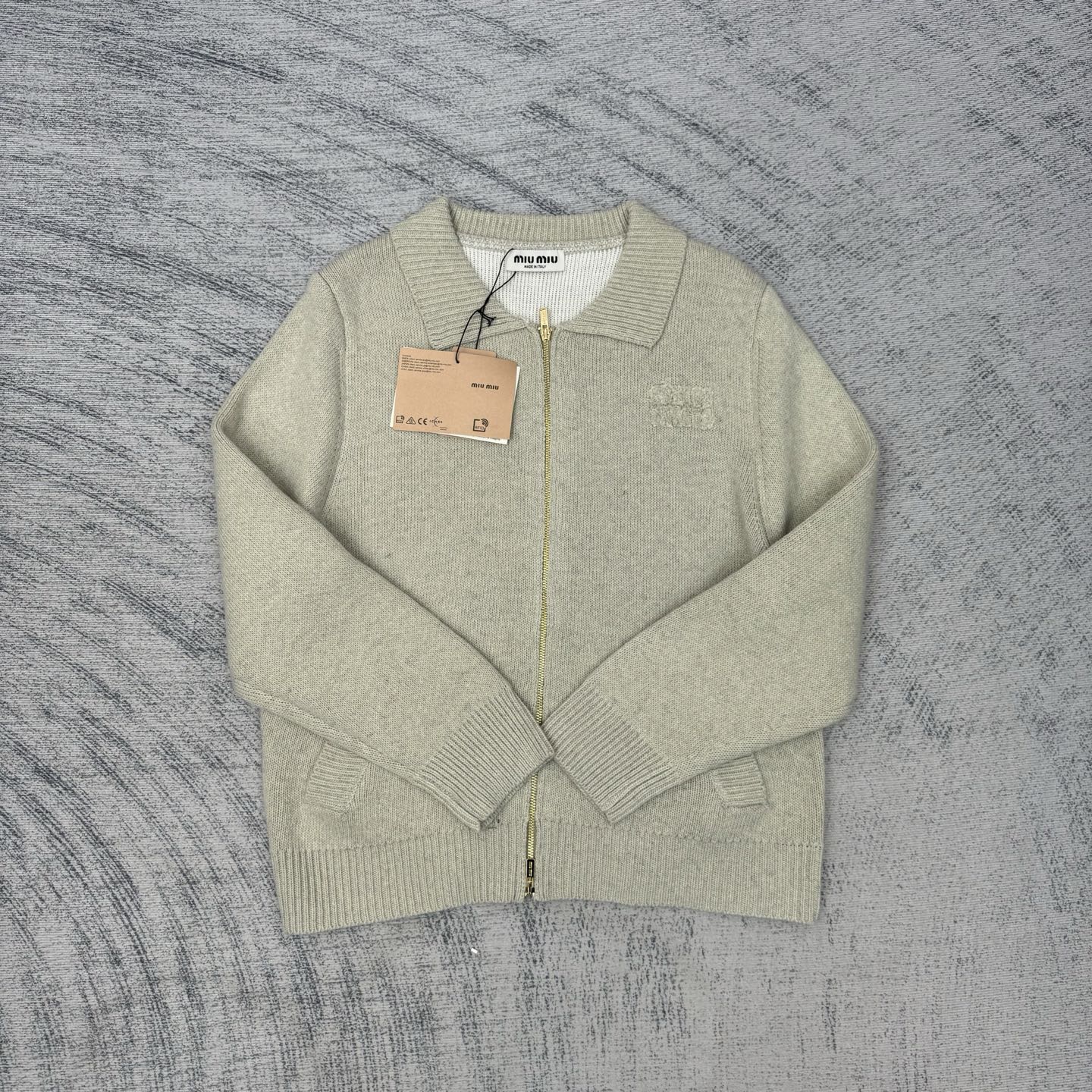 Miu Miu 25FW Wool Zip-Up Sweater