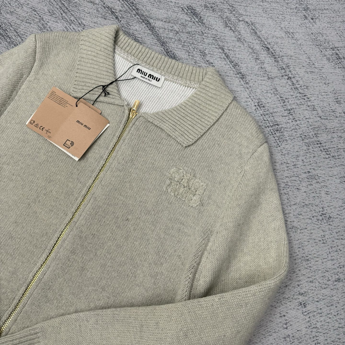 Miu Miu 25FW Wool Zip-Up Sweater