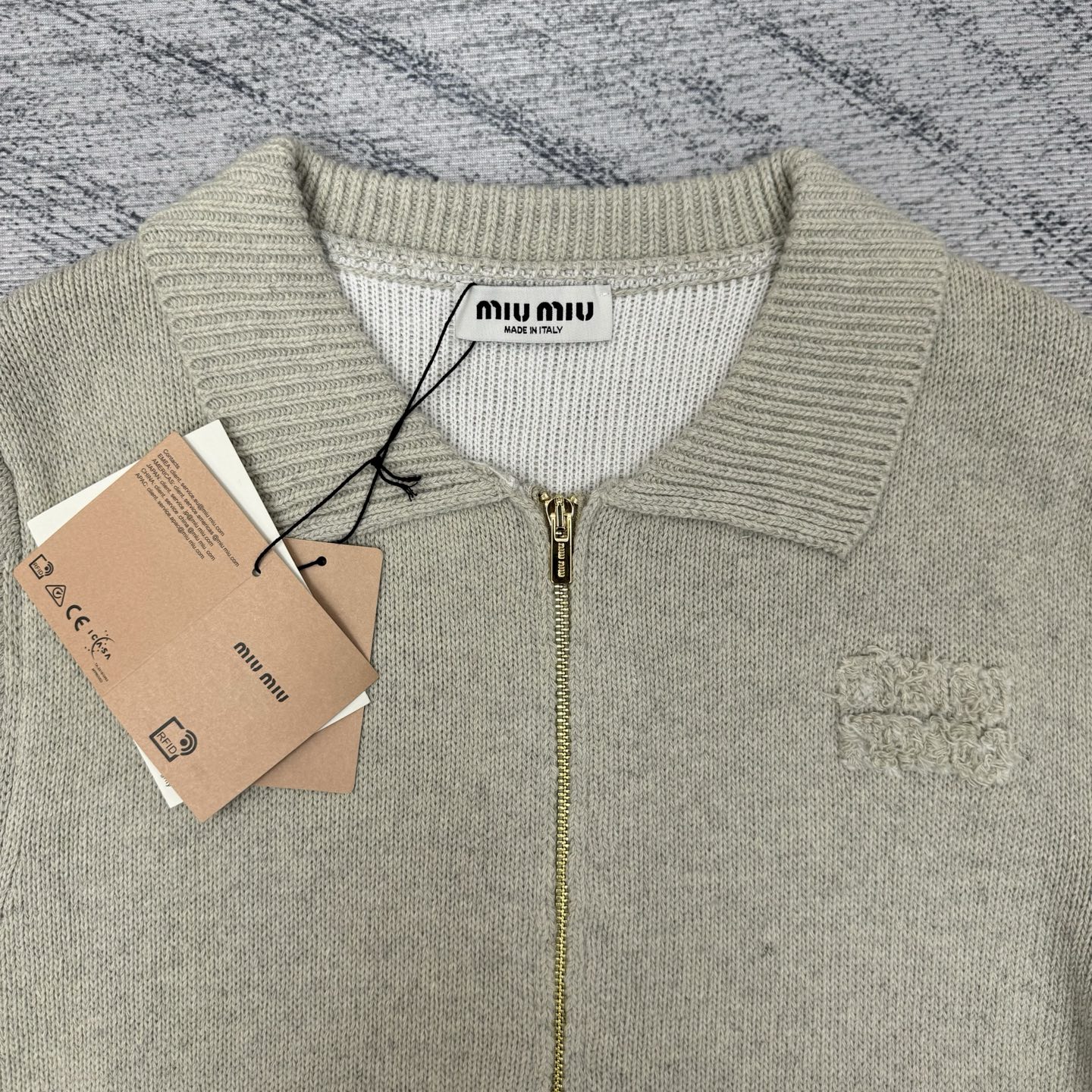 Miu Miu 25FW Wool Zip-Up Sweater