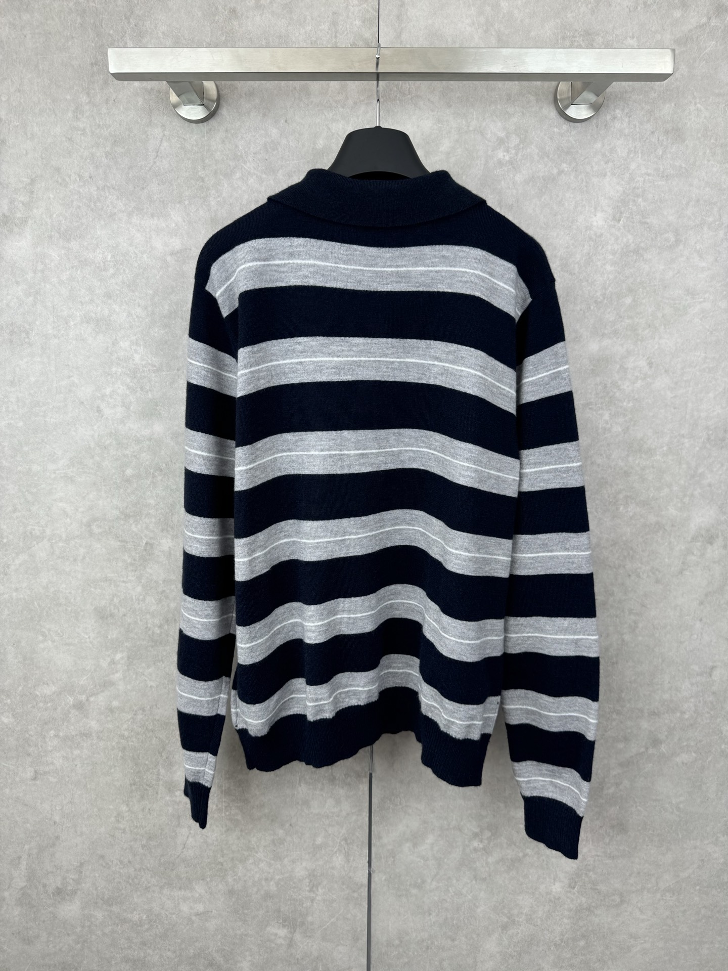 Miu Miu 25FW Half-Zip Striped Sweater