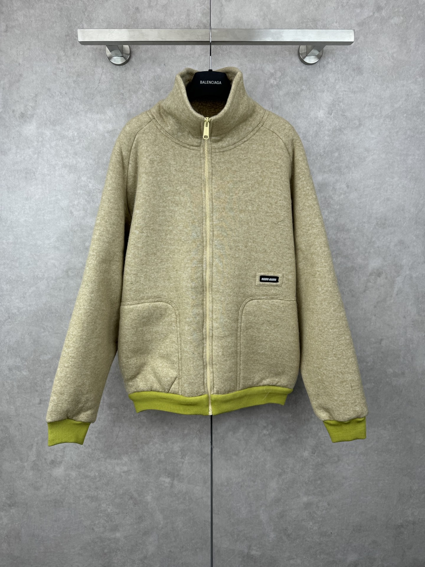 Miu Miu 25FW Maillard Lamb Wool Jacket