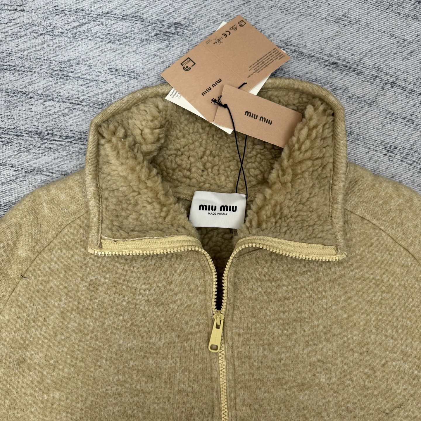 Miu Miu 25FW Maillard Lamb Wool Jacket