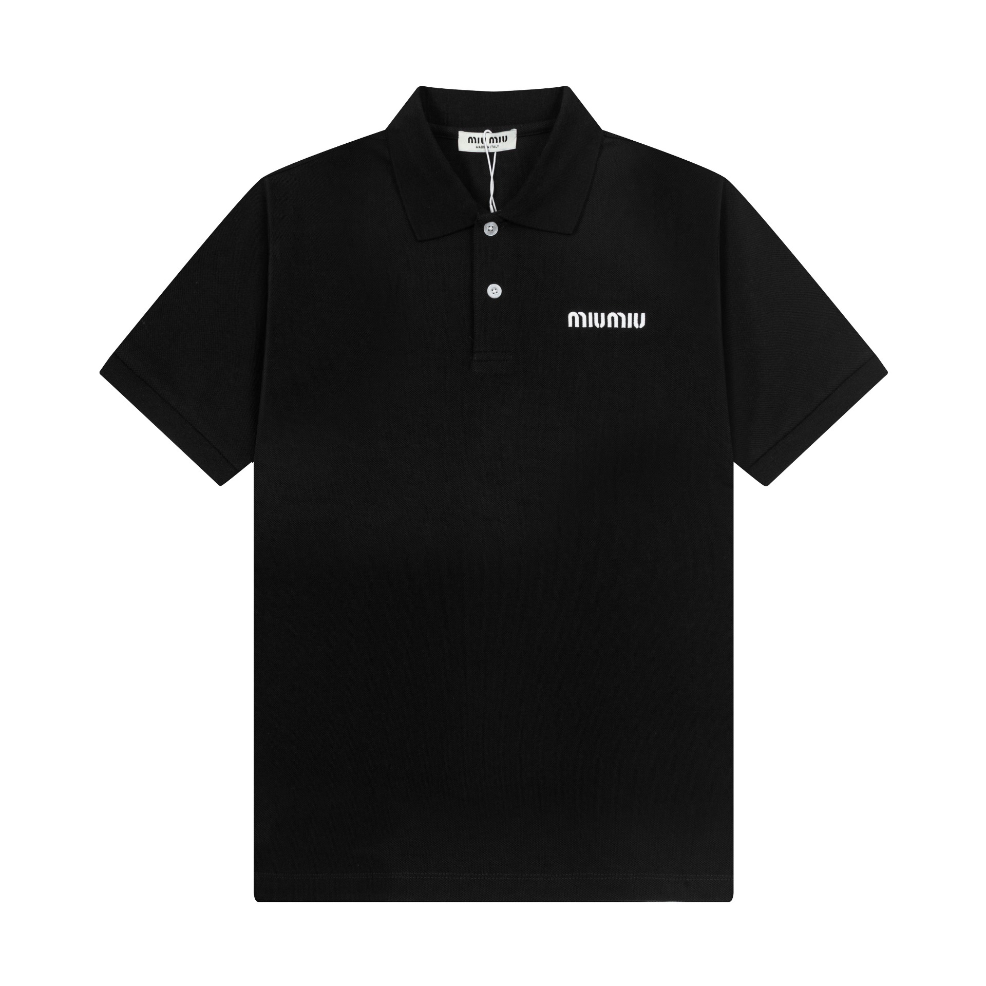 	MiuMiu Minimal Logo Detail Short-Sleeve CollaredPolo Shirt