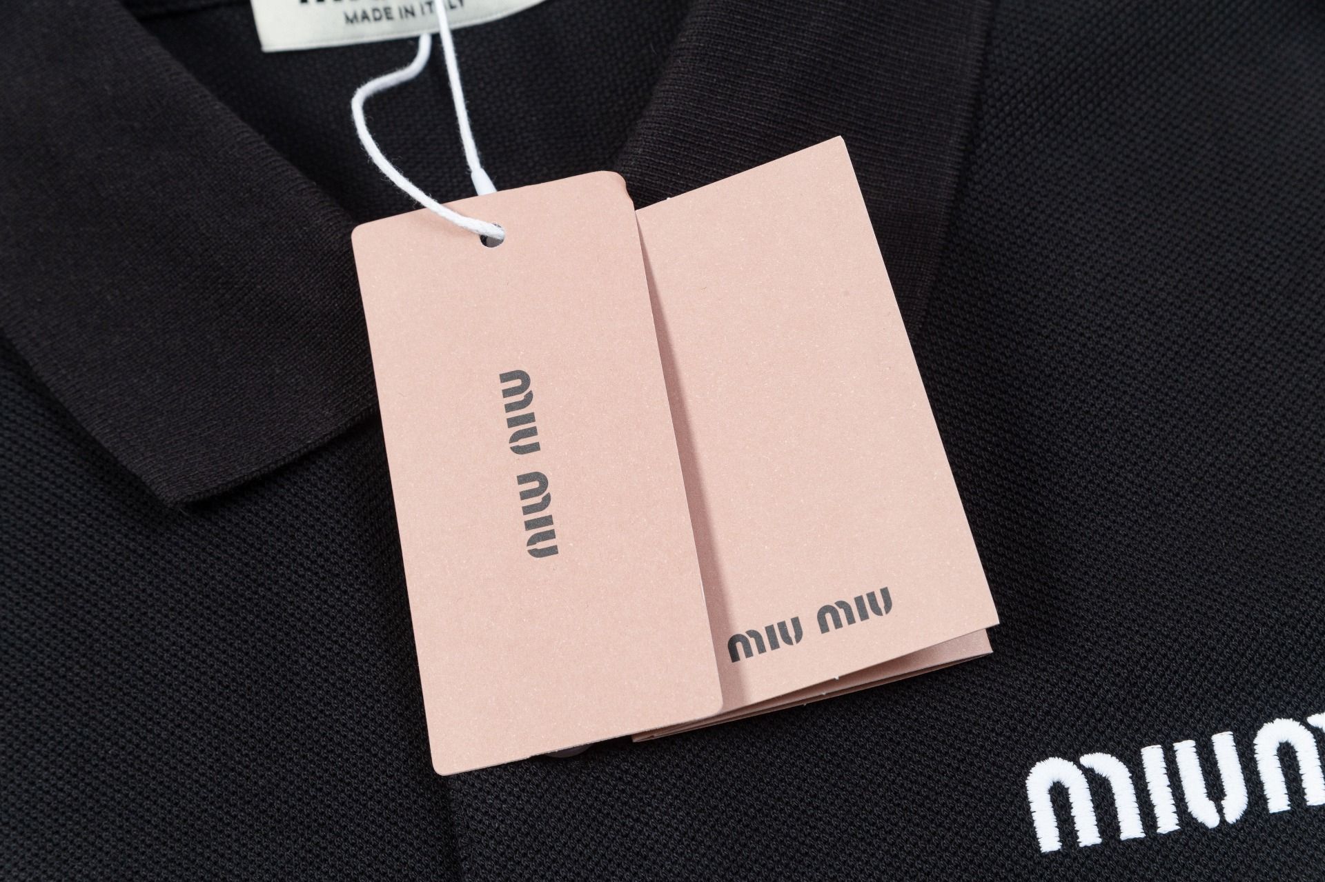 	MiuMiu Minimal Logo Detail Short-Sleeve CollaredPolo Shirt