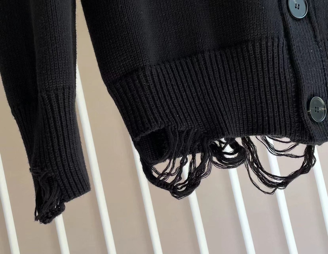 Givenchy 5-Star Distressed Knit Cardigan