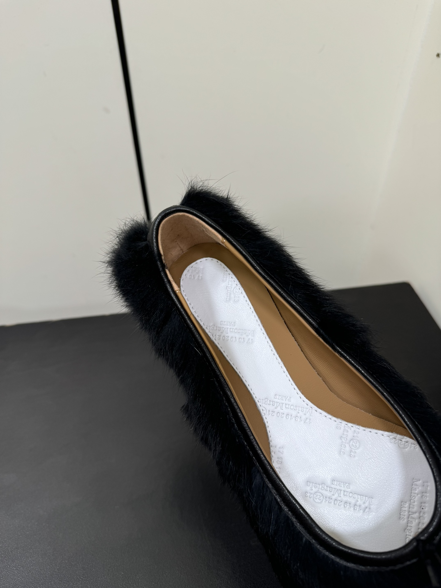 Hermès MM6 Maison Margiela Tabi Faux Fur Ballet Flats