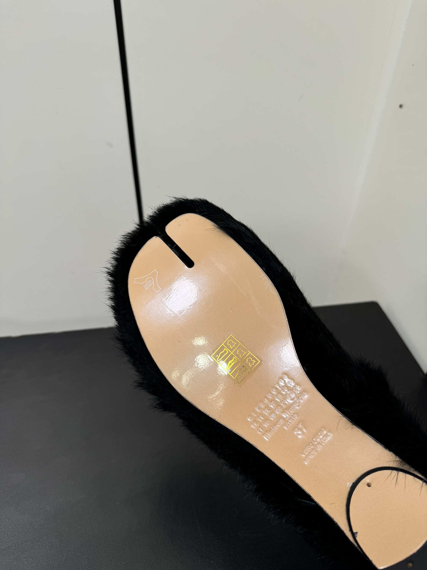 Hermès MM6 Maison Margiela Tabi Faux Fur Ballet Flats