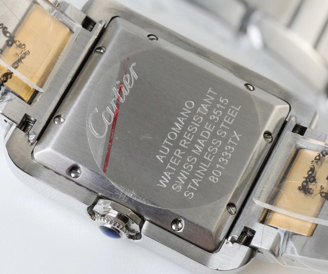 Cartier Tank Stardust Automatic 35mm × 11mm – 316L Steel Men’s Watch with Sapphire Crystal, Exhibition Caseback, and Swiss-Grade Waterproof Performance