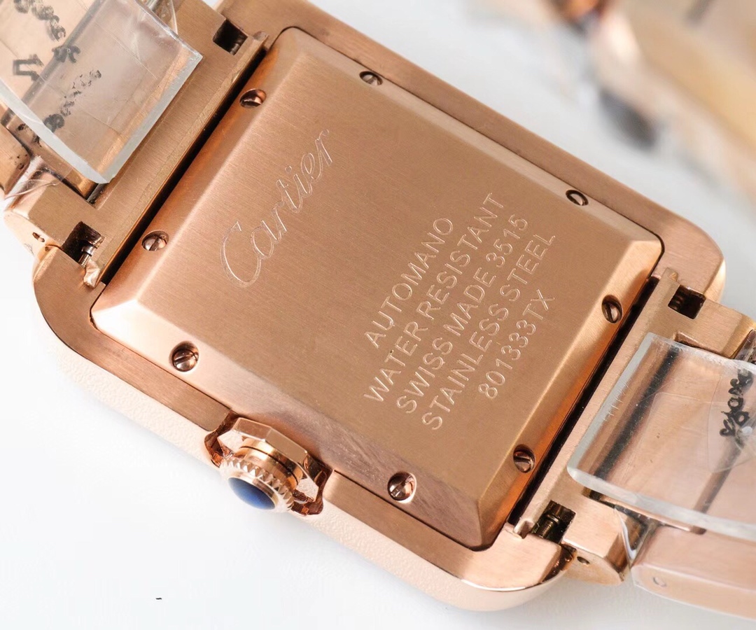 Cartier Tank Stardust Automatic 35mm × 11mm – 316L Steel Men’s Watch with Sapphire Crystal, Exhibition Back, and Swiss-Grade Waterproof Craftsmanship