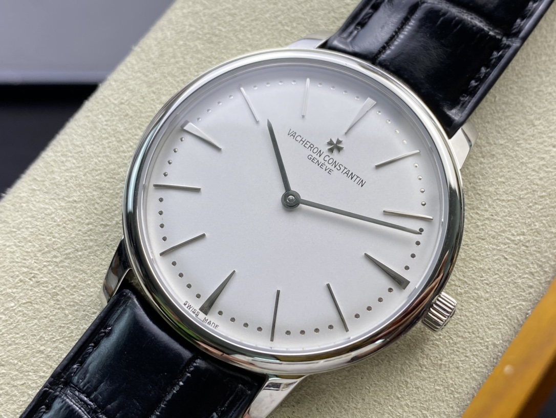 VACHERON CONSTANTIN Swiss Craft Minimalist White Dial Men's Business Formal Mechanical Watch Dimensions: 40mm x 6.8mm
