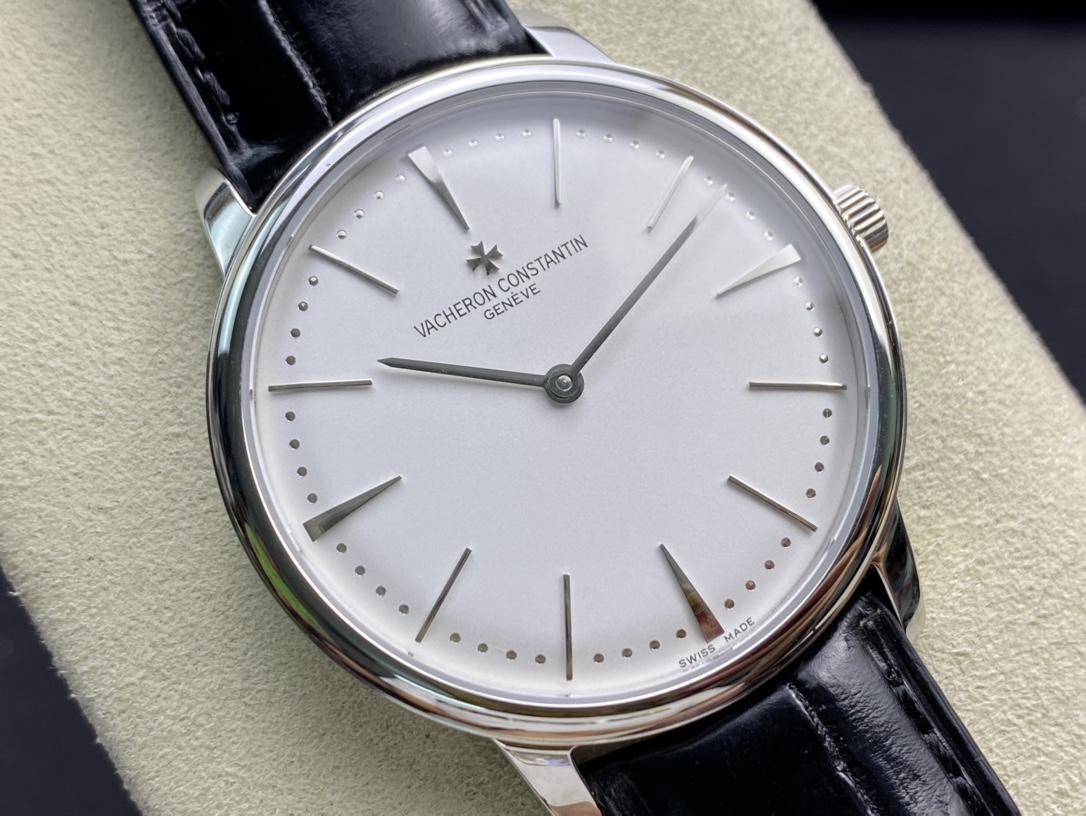VACHERON CONSTANTIN Swiss Craft Minimalist White Dial Men's Business Formal Mechanical Watch Dimensions: 40mm x 6.8mm