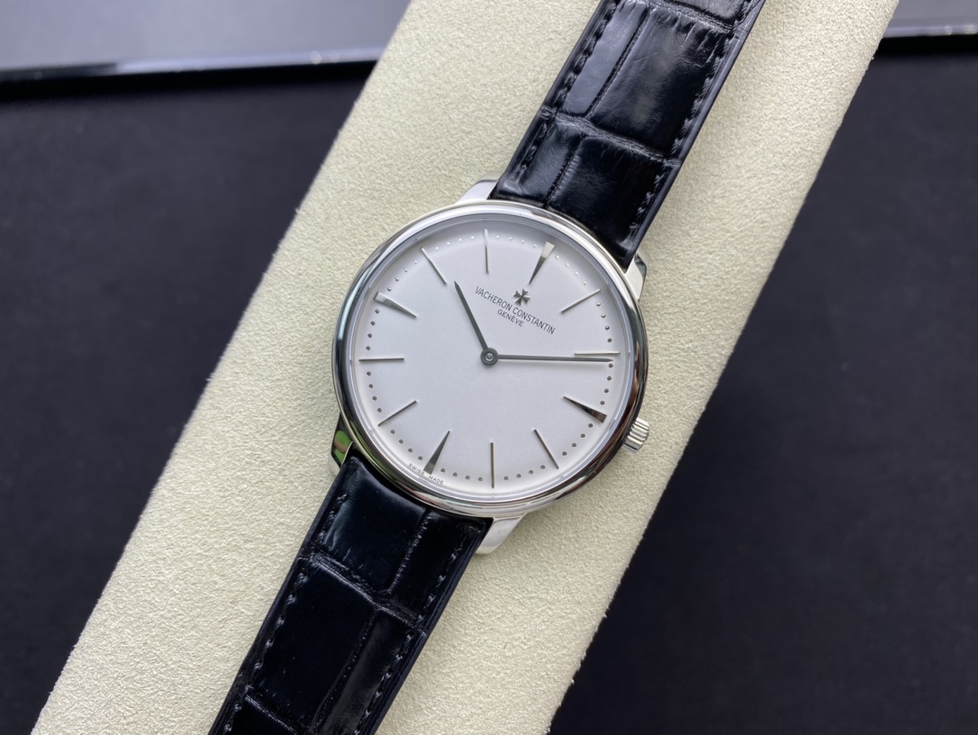 VACHERON CONSTANTIN Swiss Craft Minimalist White Dial Men's Business Formal Mechanical Watch Dimensions: 40mm x 6.8mm