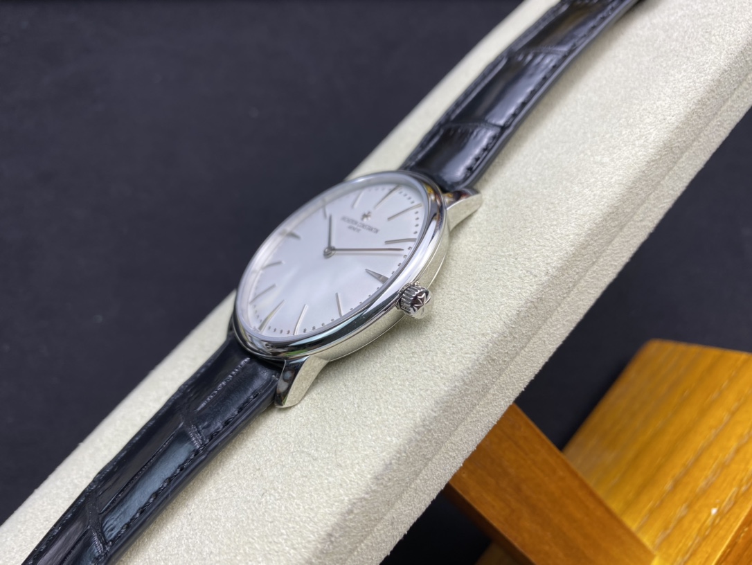 VACHERON CONSTANTIN Swiss Craft Minimalist White Dial Men's Business Formal Mechanical Watch Dimensions: 40mm x 6.8mm