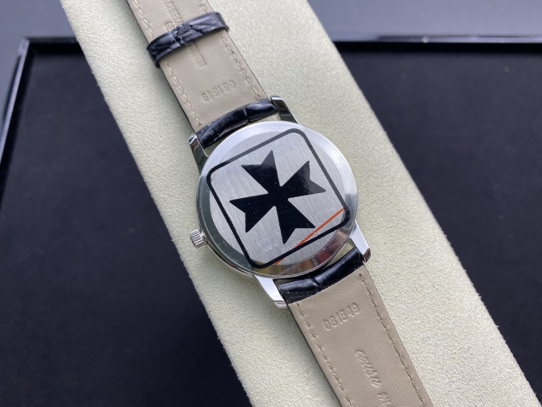 VACHERON CONSTANTIN Swiss Craft Minimalist White Dial Men's Business Formal Mechanical Watch Dimensions: 40mm x 6.8mm