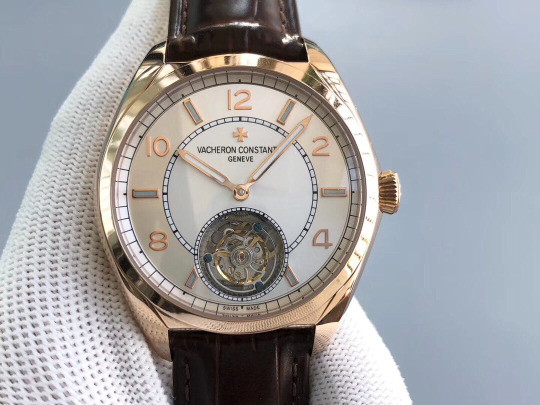 VACHERON CONSTANTIN Rose Gold Tourbillon Mother-of-Pearl Dial Men's Luxury Mechanical Watch Size: 41mm (diameter) * 13mm (thickness)