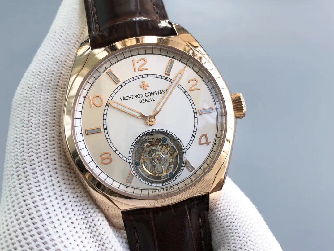 VACHERON CONSTANTIN Rose Gold Tourbillon Mother-of-Pearl Dial Men's Luxury Mechanical Watch Size: 41mm (diameter) * 13mm (thickness)