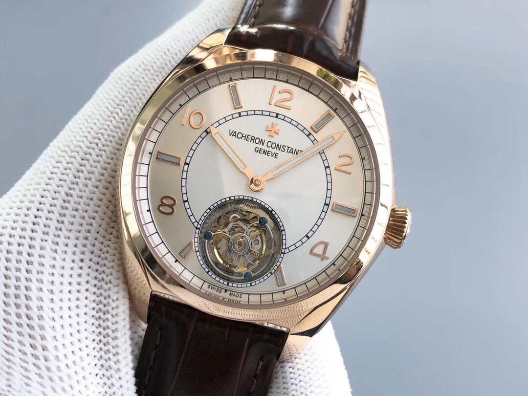 VACHERON CONSTANTIN Rose Gold Tourbillon Mother-of-Pearl Dial Men's Luxury Mechanical Watch Size: 41mm (diameter) * 13mm (thickness)