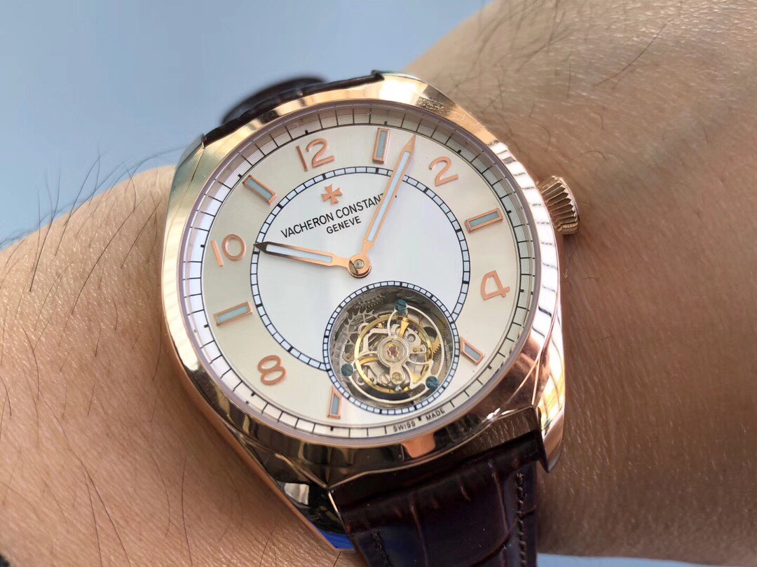 VACHERON CONSTANTIN Rose Gold Tourbillon Mother-of-Pearl Dial Men's Luxury Mechanical Watch Size: 41mm (diameter) * 13mm (thickness)