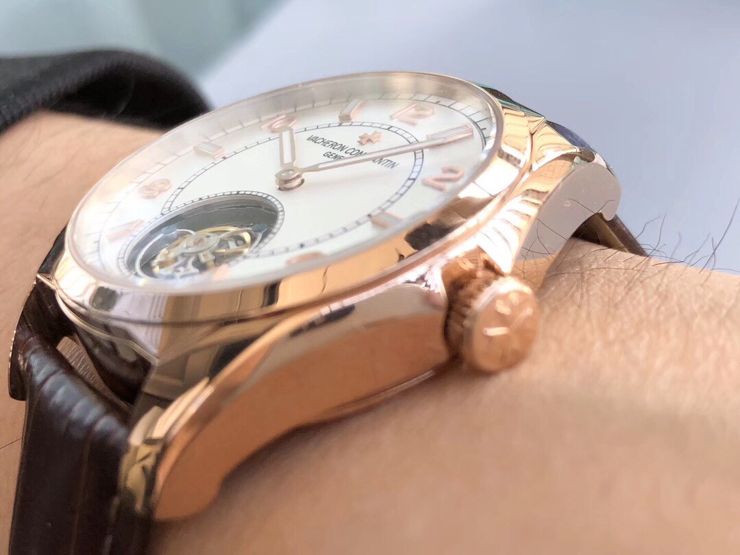 VACHERON CONSTANTIN Rose Gold Tourbillon Mother-of-Pearl Dial Men's Luxury Mechanical Watch Size: 41mm (diameter) * 13mm (thickness)