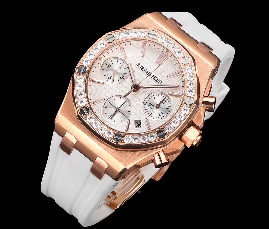 Audemars Piguet Royal Oak Women's Multi-Function Chronograph Mechanical Wristwatch 37mm