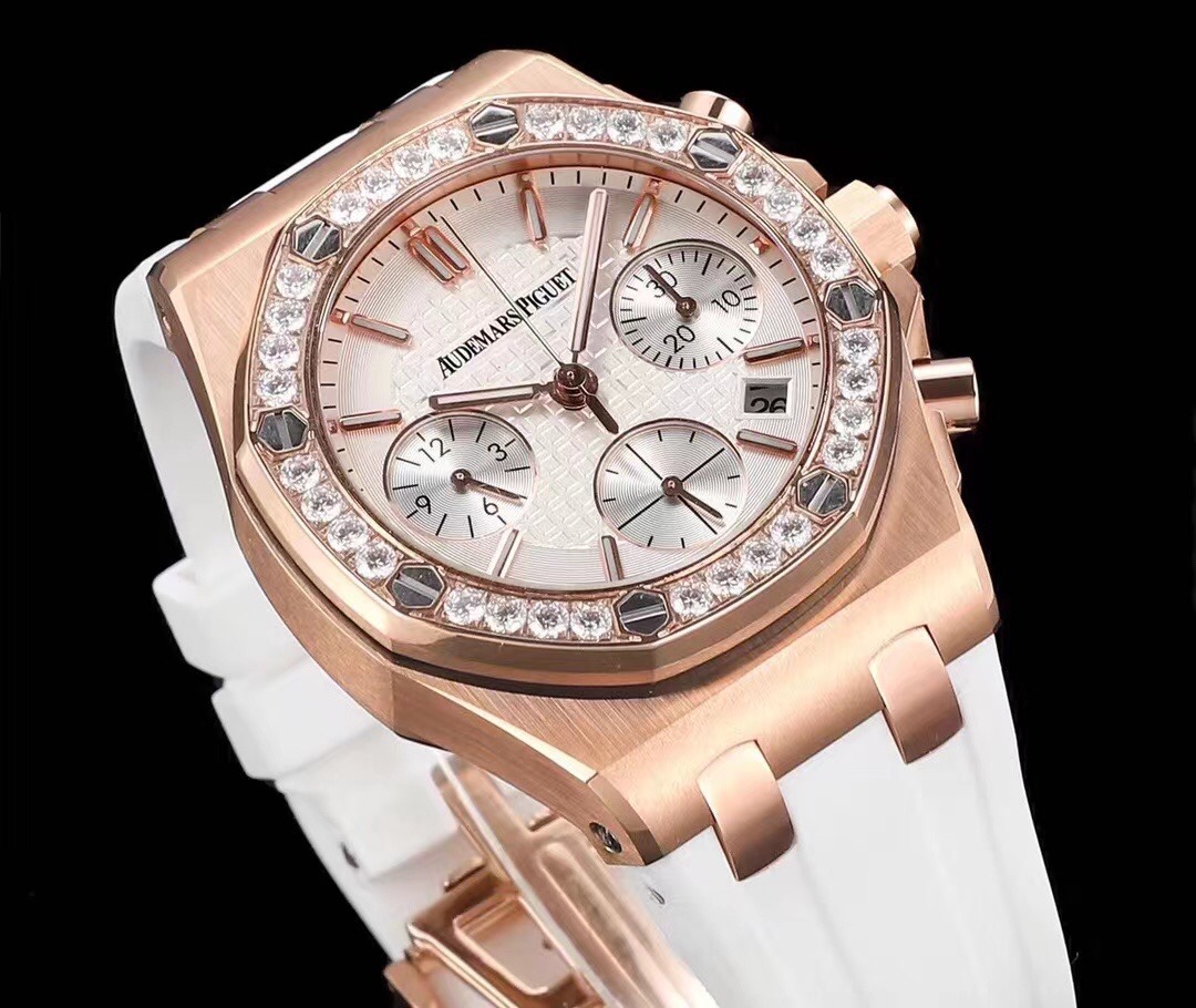 Audemars Piguet Royal Oak Women's Multi-Function Chronograph Mechanical Wristwatch 37mm